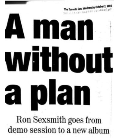 Ron Sexsmith in The Toronto Sun Oct 2 2002