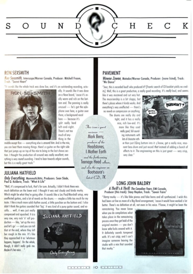 ron sexsmith self titled album review in Canadian Music Magazine 