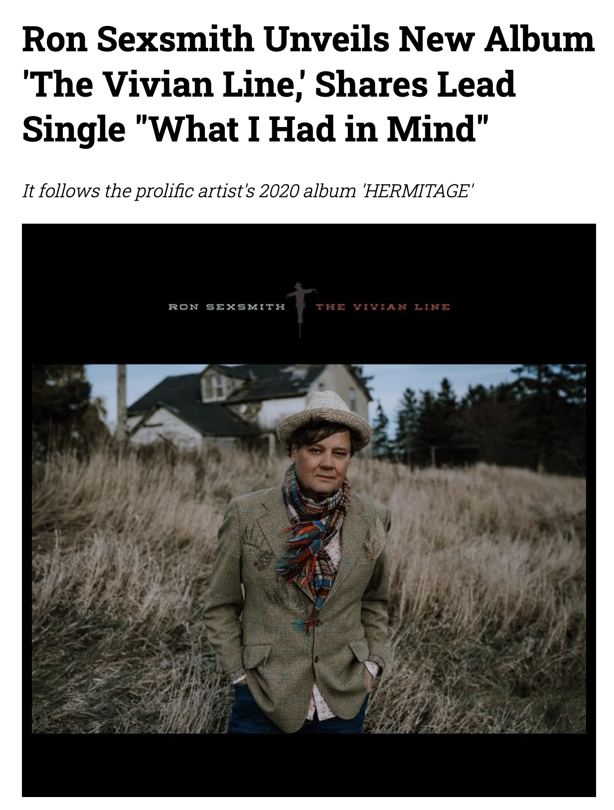Ron Sexsmith Vivian Line in Exclaim!
