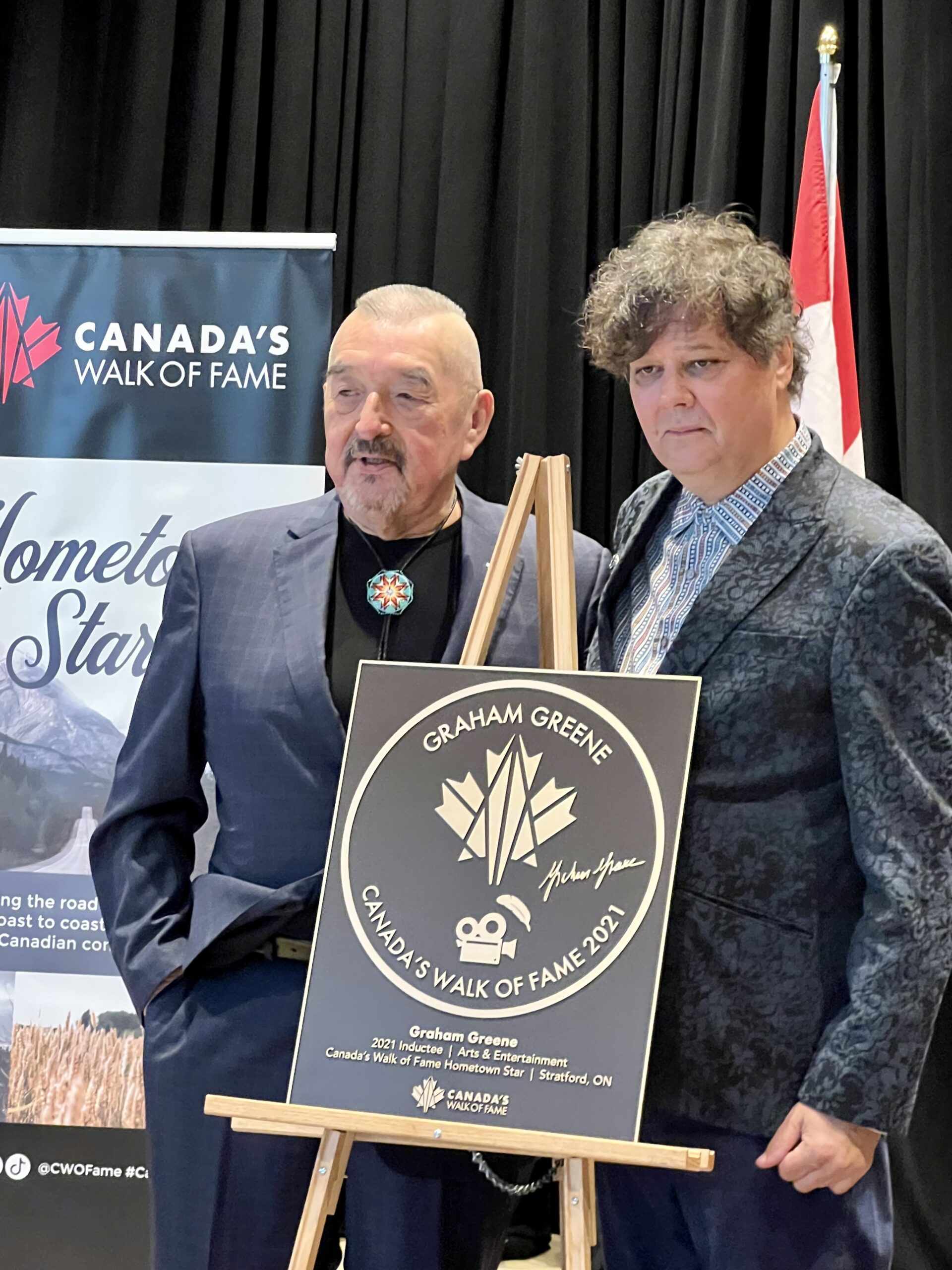 Ron Sexsmith with Graham Green at Canada's Walk of Fame ceremony.