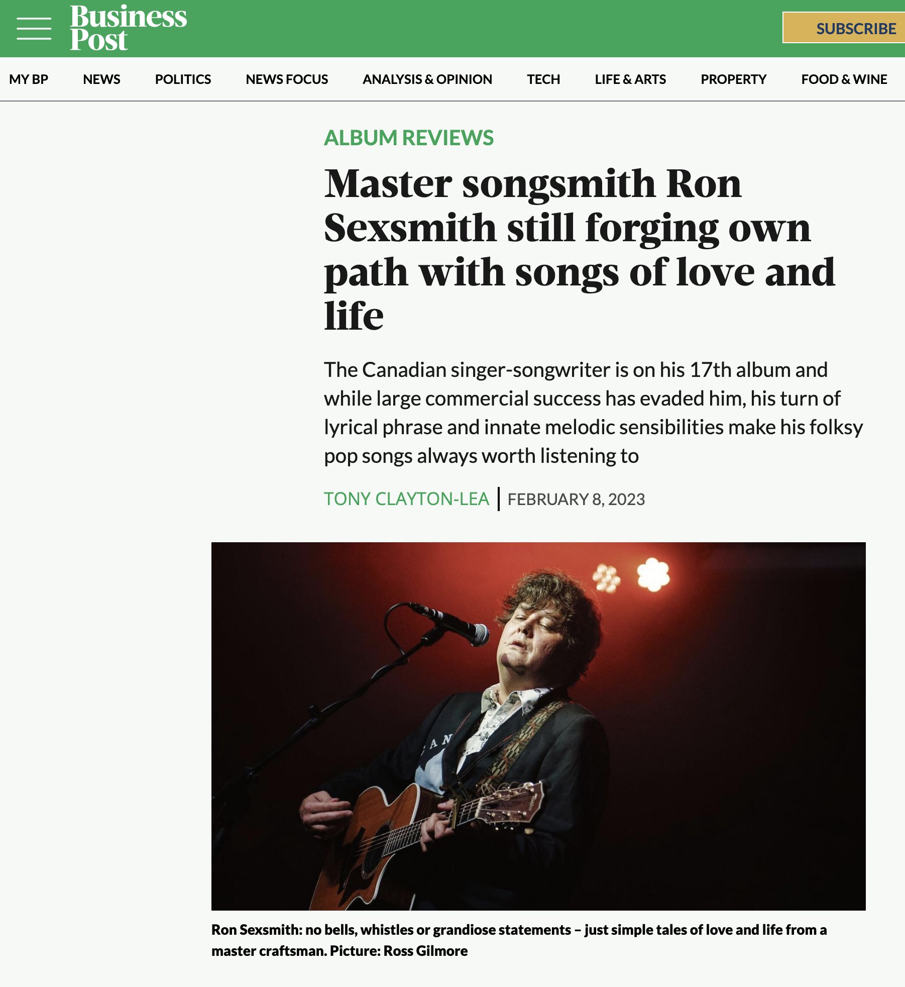 Album Reviews. Vivian Line. Feb 2023. Business Post, Dublin.